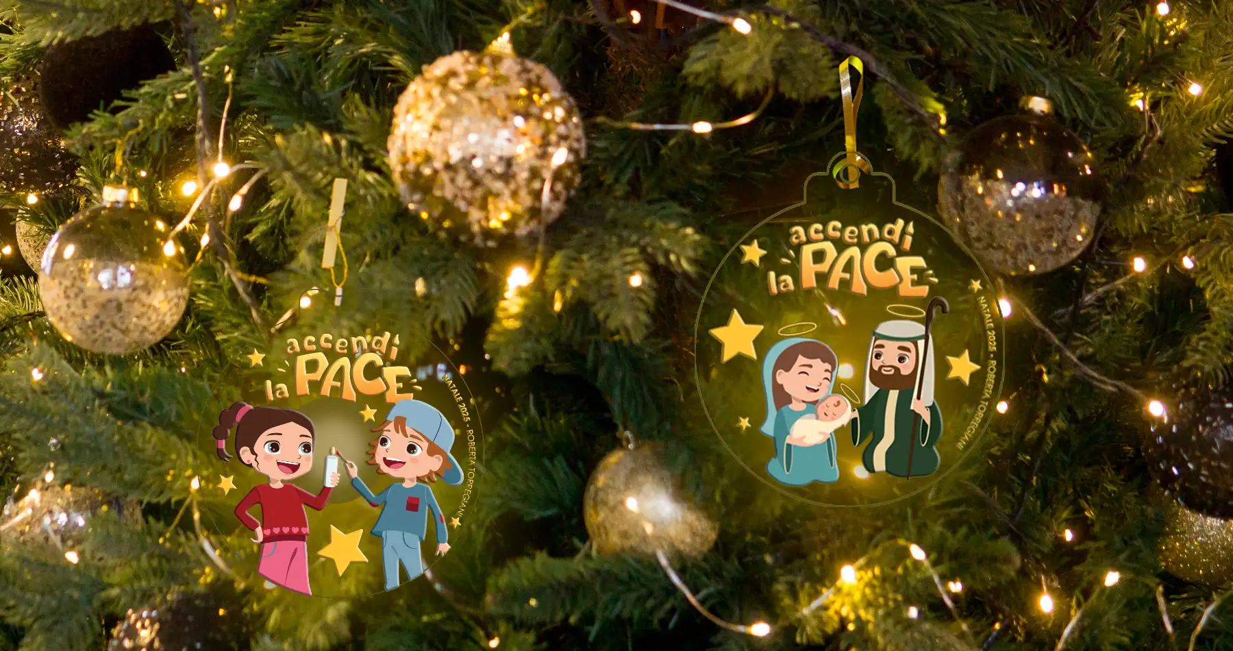 Addobbo Natale Accendi la Pace
